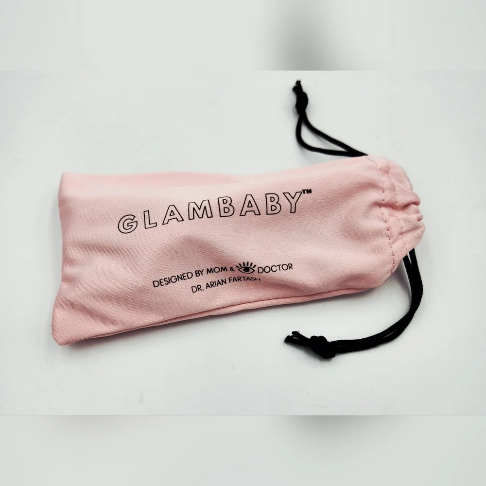 GLAMBABY Kids Pink Sunglasses w/Pouch and UV Protection